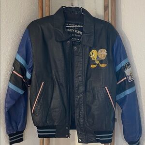 Looney Tunes Black and Blue Varsity Jacket